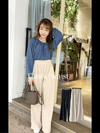 Suede Loose Pants 高腰顯腿長燈芯絨隨性闊褲/ PT8446 （beige sold out)
