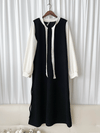 (限定熱賣重開❗) Spliced Dress 防皺彈性顯瘦拼色連身裙/ DS9767