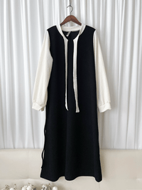 (限定熱賣重開❗) Spliced Dress 防皺彈性顯瘦拼色連身裙/ DS9767