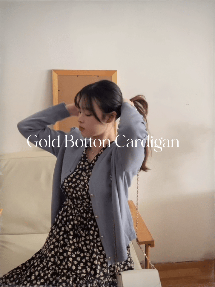 (限定熱賣重開❗) Gold Botton Cardigan 雙色衣邊立體線條金鈕扣外套或上衣/ CD8142  (pre-order 2月13日截單)