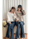 Ribbon Blouse 橡筋方領蝴蝶裝飾假修腰裙擺上衣/ BU9075 (Milktea sold out )