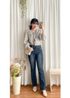 Flair Elastic Jeans 腰內橡筋全彈性洗水微喇叭褲/ PT8440
