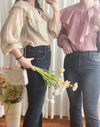 Flair Elastic Jeans 腰內橡筋全彈性洗水微喇叭褲/ PT8440