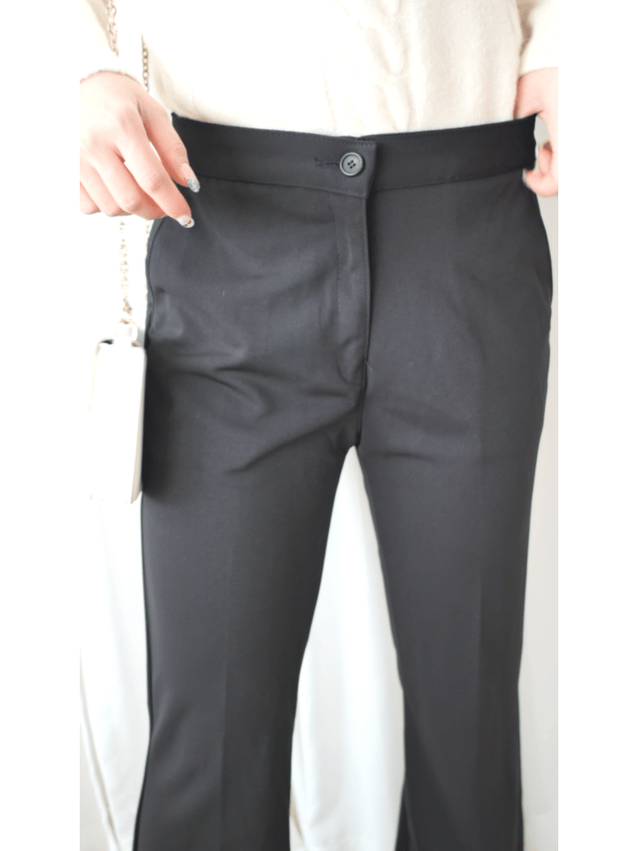 （推薦舒適改善腿形) Black Elastic Pants 全條彈性黑色顯瘦褲/ PT8450