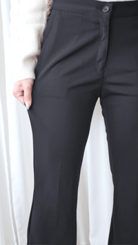 （推薦舒適改善腿形) Black Elastic Pants 全條彈性黑色顯瘦褲/ PT8450