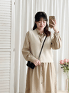 Pearl V Vest, Cardigan 珍珠鈕扣混閃線針織V領背心/ KT8174 (Lightsteelblue sold out)