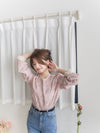 [ Limited return! Pink Only ] Line Floral Blouse/ 氣質精緻花布通花上衣/ BU9077