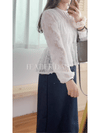 (限量現貨回歸) Feather Daisy, Blouse 羽毛花花前橡筋裙擺上衣 /BU9091