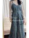 2-way Classic Check Dress 兩著配件裝飾修腰格子連身裙/ DS9824 (Pre-order 3月5截單)