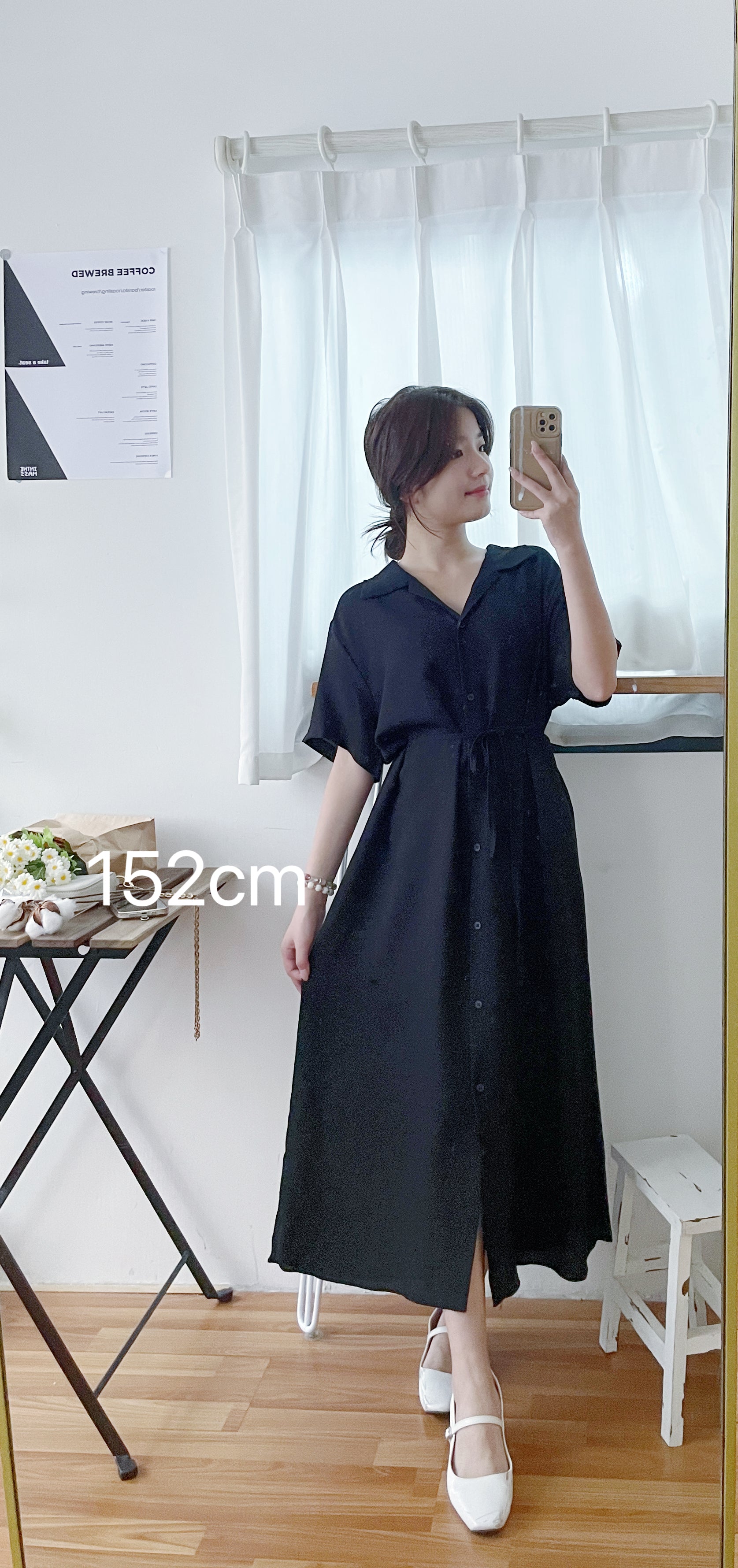 [ 限時重開訂購🕣 ] Casual Elegant 防皺舒適棉質軟領口恤衫連身裙, Dress/ DS9609