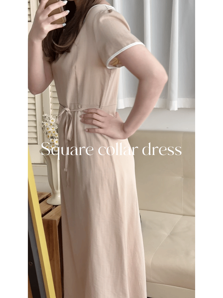 Square Collar Dress 方領夏日感後開叉連身裙/ DS9858 (Skyblue sold out)