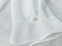 (不透肉雪紡) My ruffle Pearl, Blouse 不透肉雪紡立體荷葉珍珠手袖上衣/ BU9059