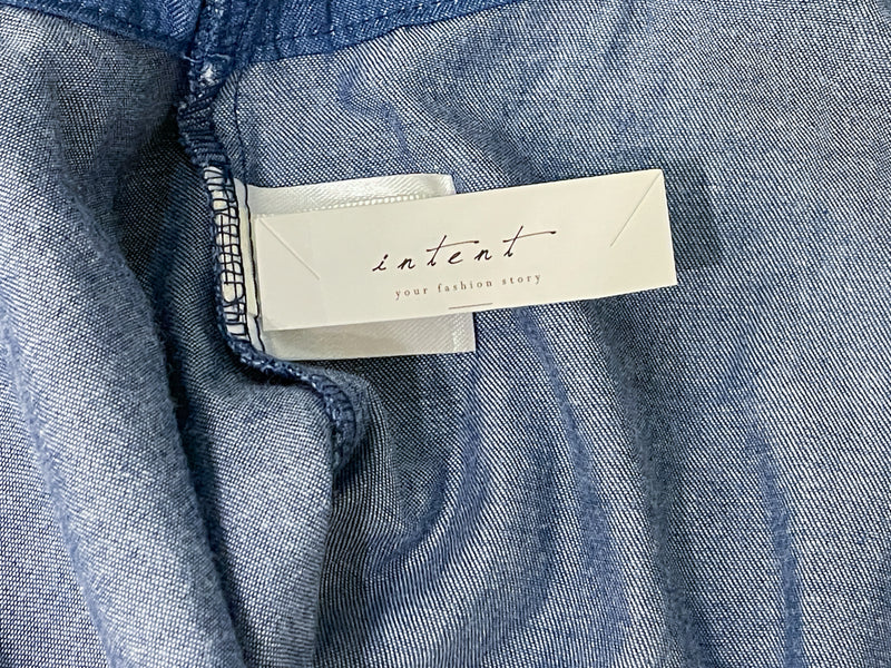 Denim, Dress 牛仔色微入肩寬鬆包式修腰連身裙/ DS9639