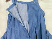 Denim, Dress 牛仔色微入肩寬鬆包式修腰連身裙/ DS9639