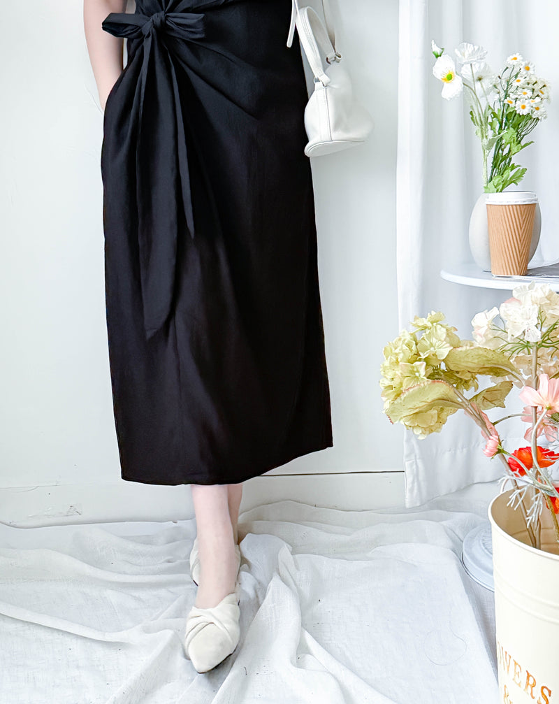 Black Side knot Dress/ DS9961