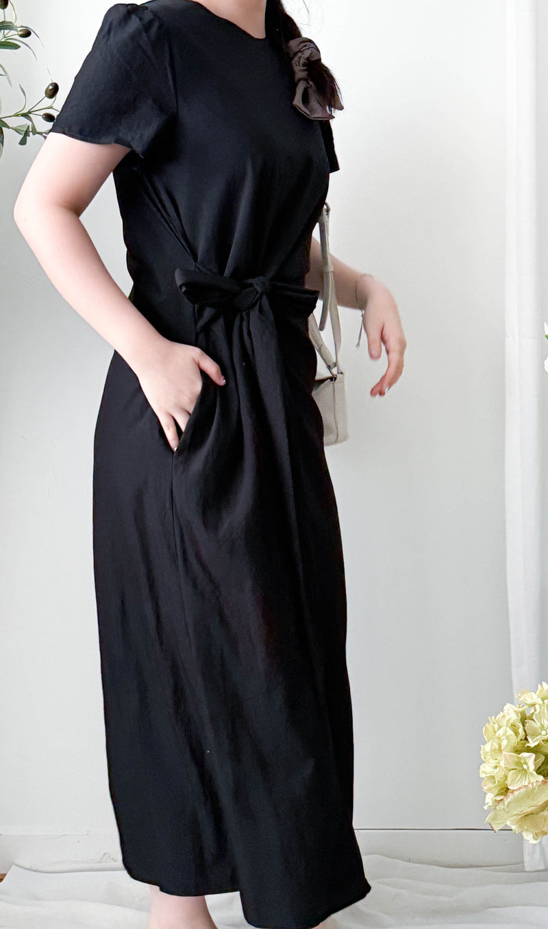 Black Side knot Dress/ DS9961
