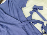 (超靚紫藍色) SlateBlue, Dress 紫藍內鈕扣包式裙擺寬鬆修身連身裙/ DS9640