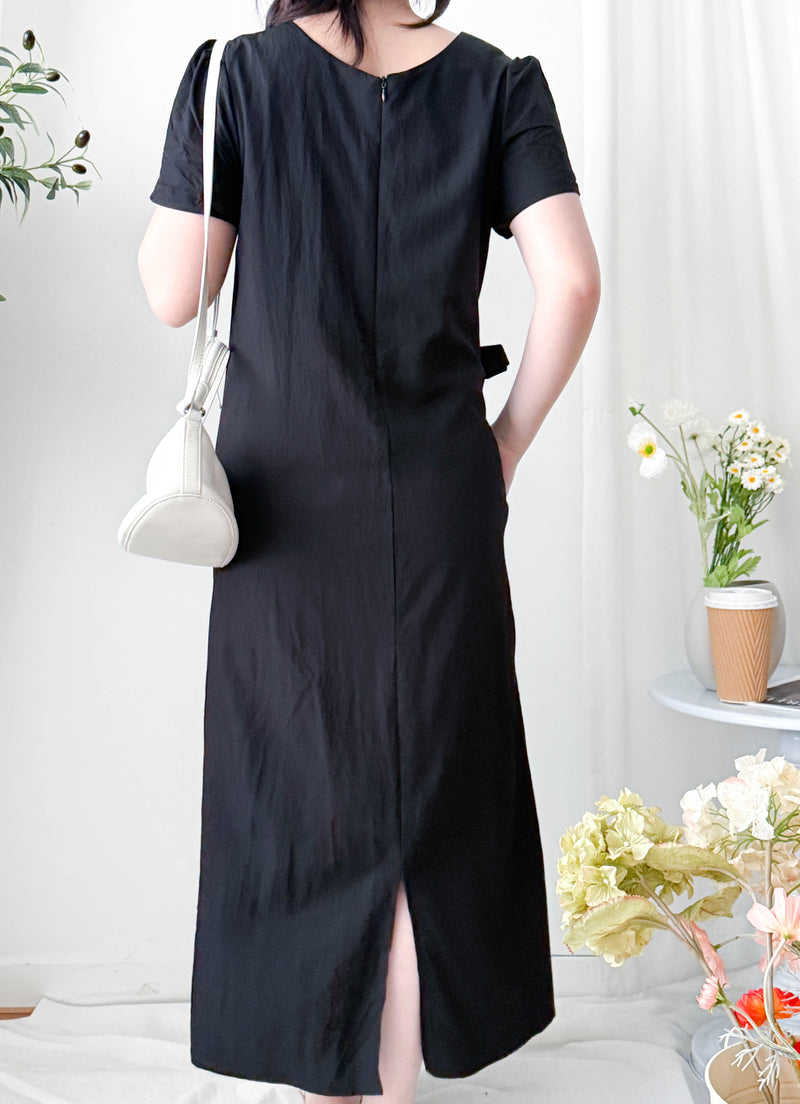 Black Side knot Dress/ DS9961