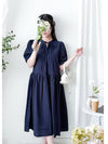 Navy 舒適闊鬆深藍OPS Dress/ DS9889