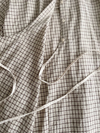 Check Side Dress 啡色小格側修腰恤衫連身裙/ DS9796