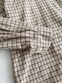 Check Side Dress 啡色小格側修腰恤衫連身裙/ DS9796