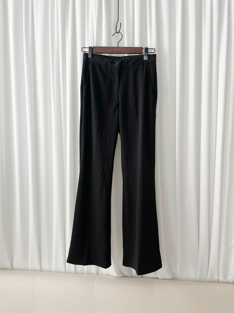 （推薦舒適改善腿形) Black Elastic Pants 全條彈性黑色顯瘦褲/ PT8450