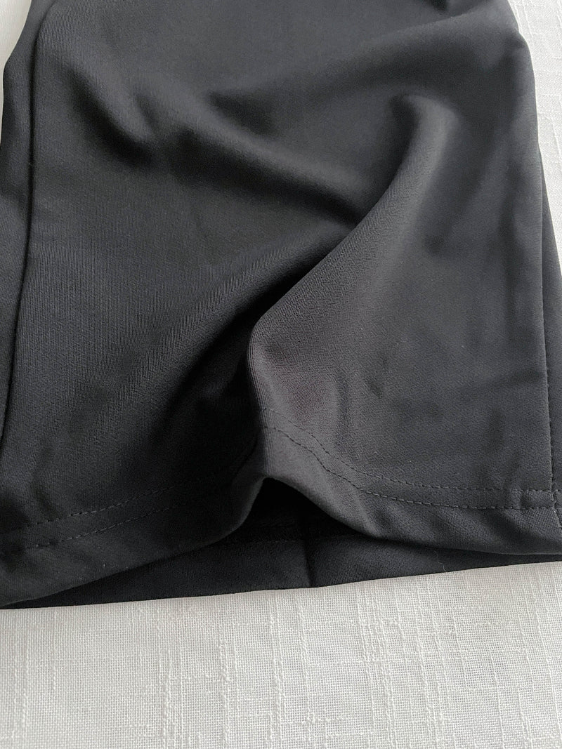 （推薦舒適改善腿形) Black Elastic Pants 全條彈性黑色顯瘦褲/ PT8450