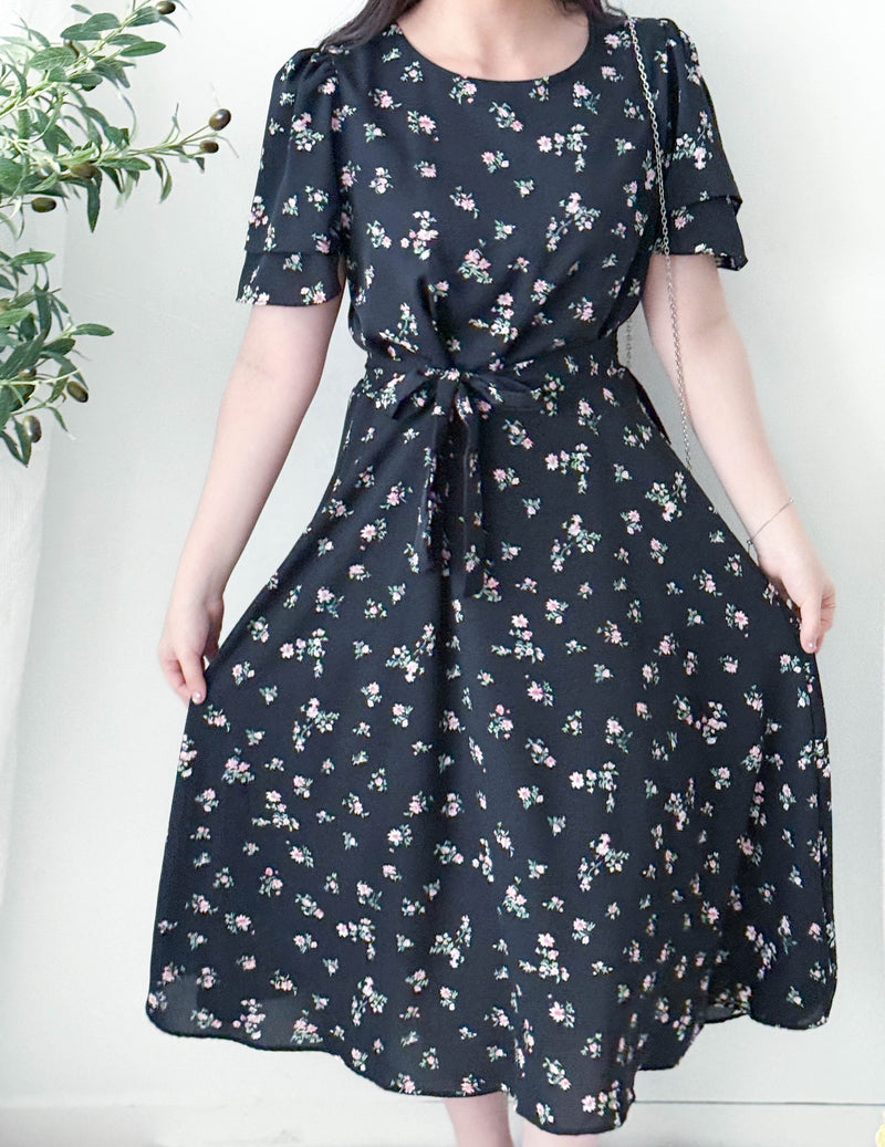 Floral Layer Sleeve Dress/ DS9960