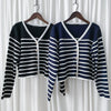 French Stripe Cardigan 法式精緻條紋金鈕小外套/ CD8141