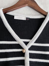 French Stripe Cardigan 法式精緻條紋金鈕小外套/ CD8141