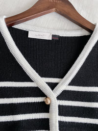 French Stripe Cardigan 法式精緻條紋金鈕小外套/ CD8141