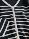 French Stripe Cardigan 法式精緻條紋金鈕小外套/ CD8141