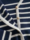 French Stripe Cardigan 法式精緻條紋金鈕小外套/ CD8141