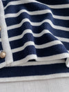 French Stripe Cardigan 法式精緻條紋金鈕小外套/ CD8141