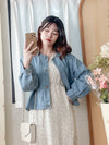 Branches Dress 花枝印花疊V領修腰連身裙/ DS9809