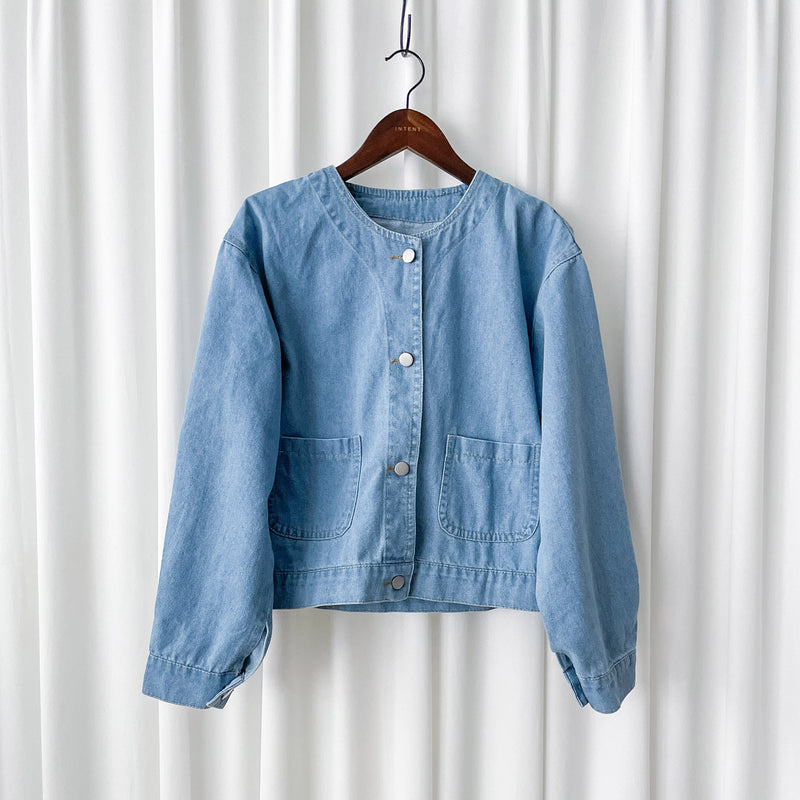 Denim Jacket 百搭圓領牛仔外套/  CD8144