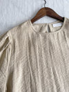 Beige Dress 百搭素雅左右開叉配銀釦腰帶連身裙/ DS9804