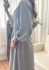 [限量現貨回歸]  Audrey, Dress 淡藍輕優雅Casual入肩線領口連身裙/DS9643