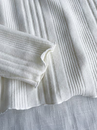 【intent X Korea label】Stripe Collar Top 不貼口木耳邊小高領直紋合身上衣/ TP9101