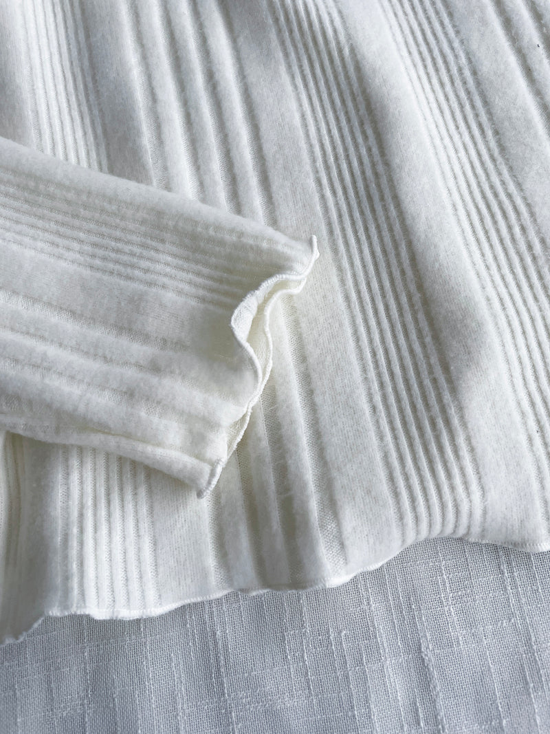 【intent X Korea label】Stripe Collar Top 不貼口木耳邊小高領直紋合身上衣/ TP9101