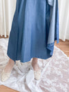 Denim, Dress 牛仔色微入肩寬鬆包式修腰連身裙/ DS9639