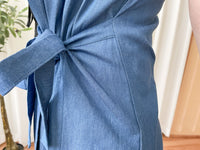 Denim, Dress 牛仔色微入肩寬鬆包式修腰連身裙/ DS9639