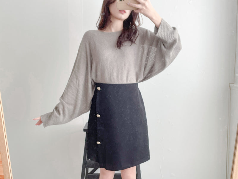 [百搭特別款⏰限時加開訂貨✨］Cape 船領披肩蝙蝠袖寬鬆薄線衫, Knit Top/TP8913