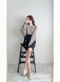 [百搭特別款⏰限時加開訂貨✨］Cape 船領披肩蝙蝠袖寬鬆薄線衫, Knit Top/TP8913