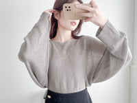 [百搭特別款⏰限時加開訂貨✨］Cape 船領披肩蝙蝠袖寬鬆薄線衫, Knit Top/TP8913