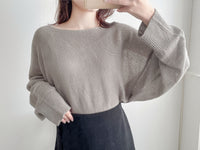 [百搭特別款⏰限時加開訂貨✨］Cape 船領披肩蝙蝠袖寬鬆薄線衫, Knit Top/TP8913