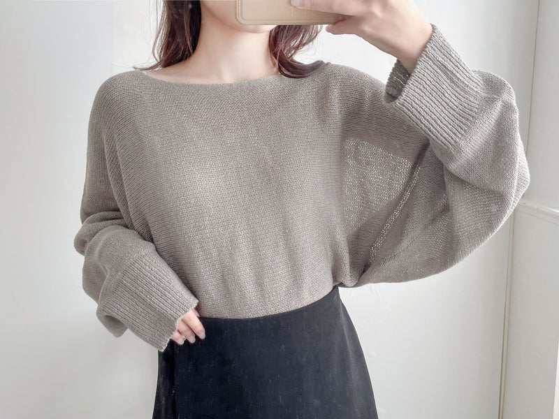 [百搭特別款⏰限時加開訂貨✨］Cape 船領披肩蝙蝠袖寬鬆薄線衫, Knit Top/TP8913
