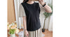 Patterned Sleeve Tee 波浪紋傘手袖彈性上衣/ TP9047