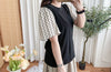 Patterned Sleeve Tee 波浪紋傘手袖彈性上衣/ TP9047
