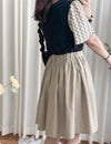 Patterned Sleeve Tee 波浪紋傘手袖彈性上衣/ TP9047